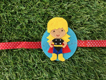 Load image into Gallery viewer, Superhero with a Cape | Handmade Magnetic Felt Rakhi
