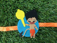 Load image into Gallery viewer, Little Hanumanji | Handmade Magnetic Felt Rakhi
