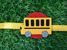 Load image into Gallery viewer, Yellow Bus | Handmade Magnetic Felt Rakhi
