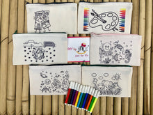 Load image into Gallery viewer, DIY Stationary Pouch Kit | Many Themes |  Colour-it-Yourself
