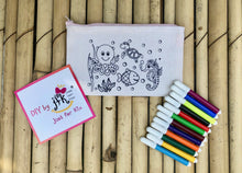 Load image into Gallery viewer, DIY Stationary Pouch Kit | Many Themes |  Colour-it-Yourself
