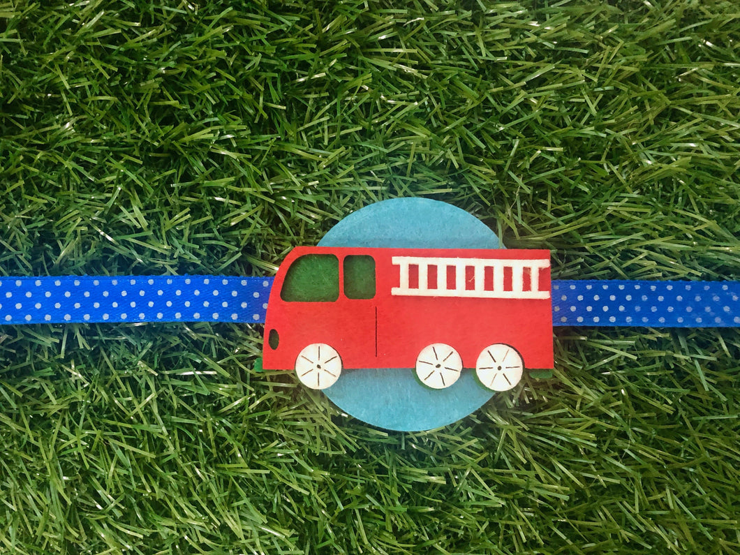 Fire Truck | Handmade Magnetic Felt Rakhi